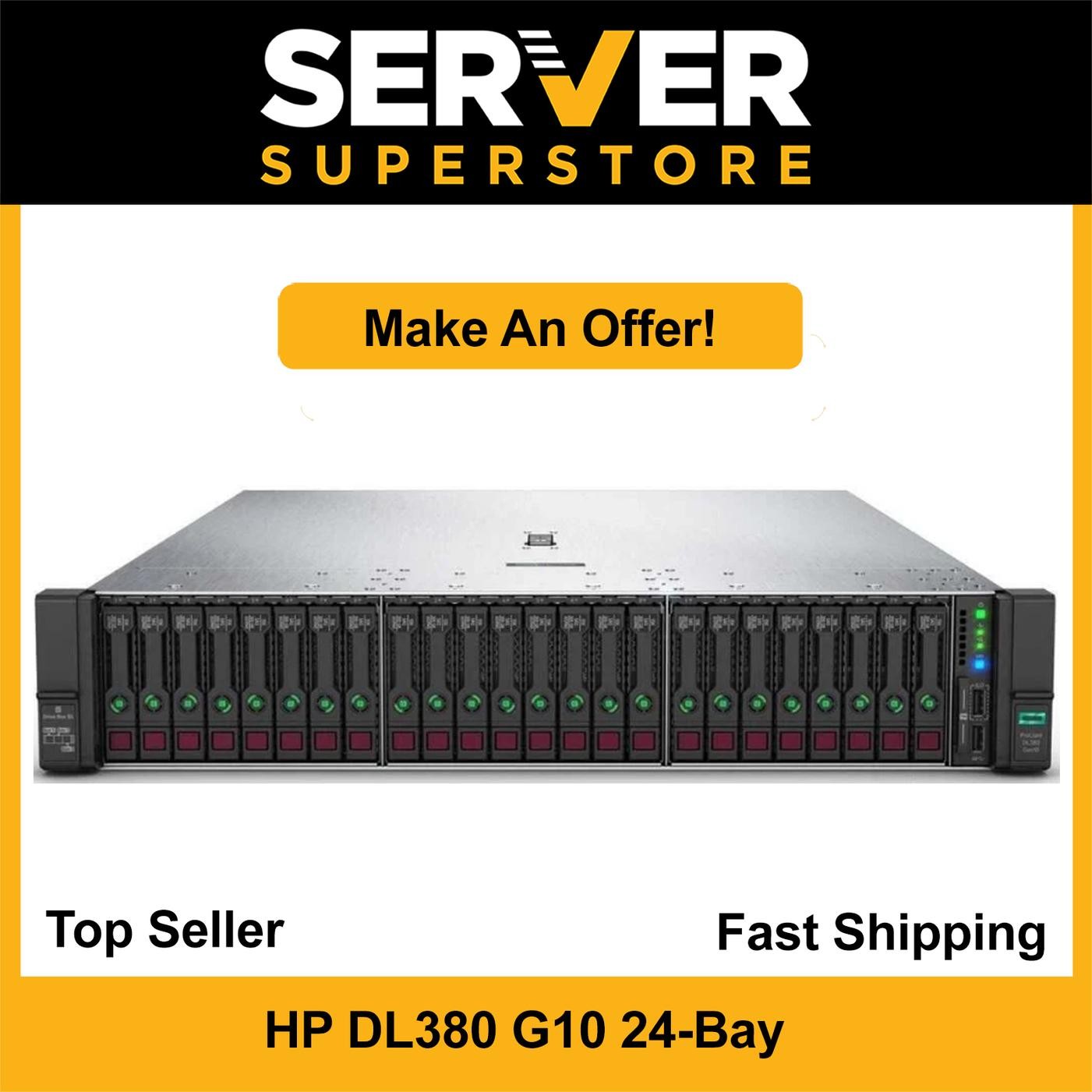 HP ProLiant DL380 G10 Server 2x Gold 6138 = 40 Cores P408i 32GB RAM 4x trays