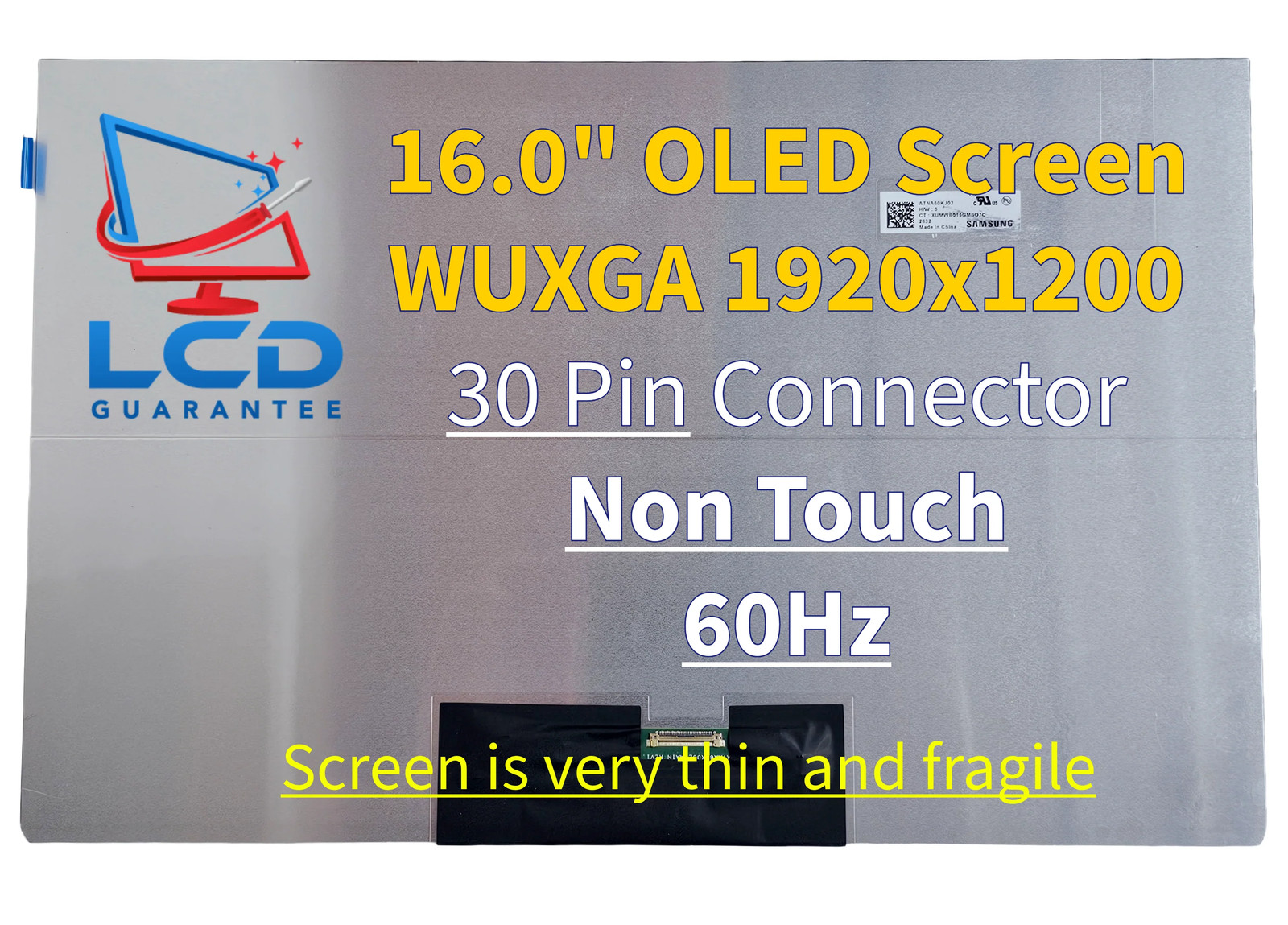 Samsung ATNA60KJ02 16" WUXGA 60Hz Non Touch Laptop OLED Screen