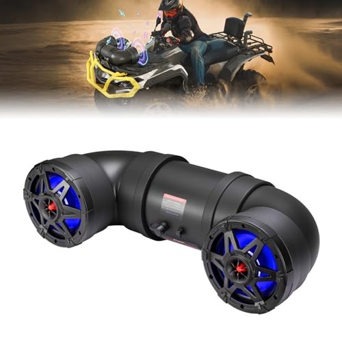 ATV Speaker Bluetooth-connectivity ATV UTV Sound Bar w/ 20 RGB Light 6.5 Inch