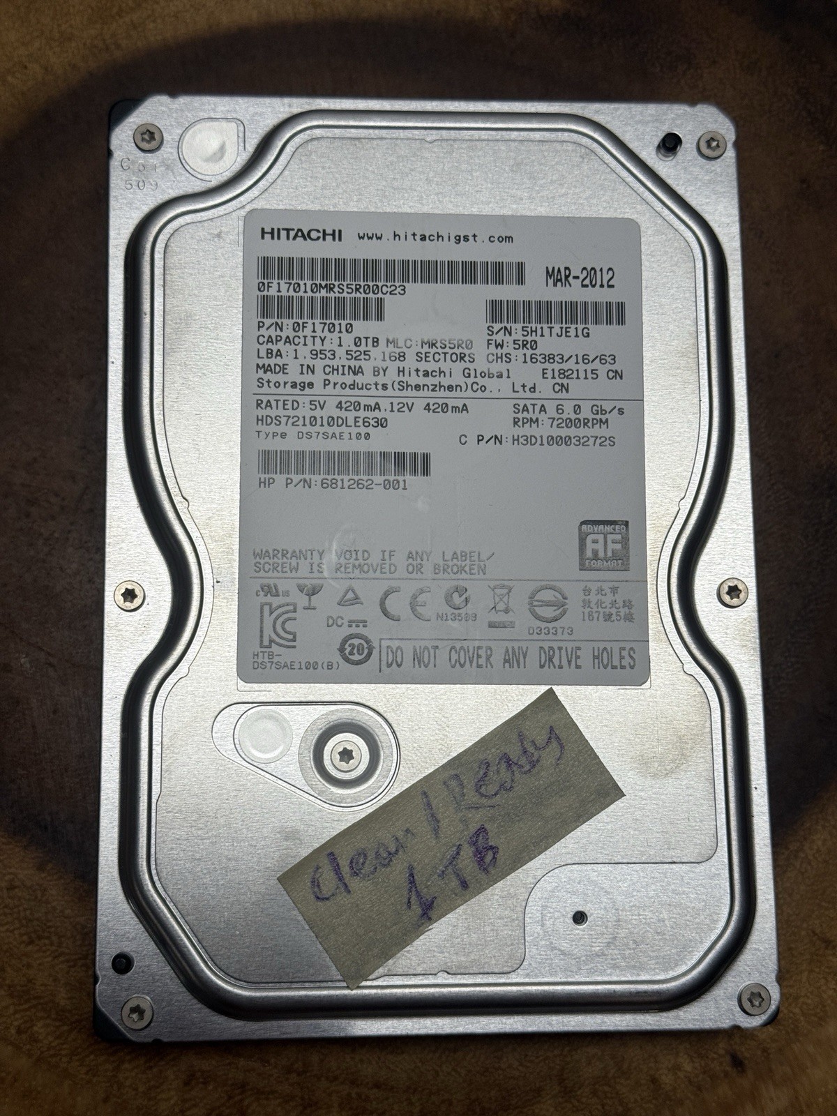 Hitachi Deskstar 7K1000.D 1.0TB internal hard disk drive HDD HDS721010DLE630  #1