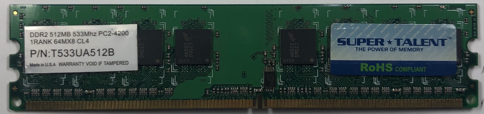 Super Talent T533UA512B 512MB DDR2 Desktop RAM Memory