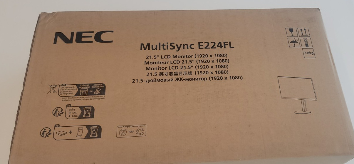 NEC MultiSync E224FL 22" Built-In Speakers Widescreen IPS Monitor