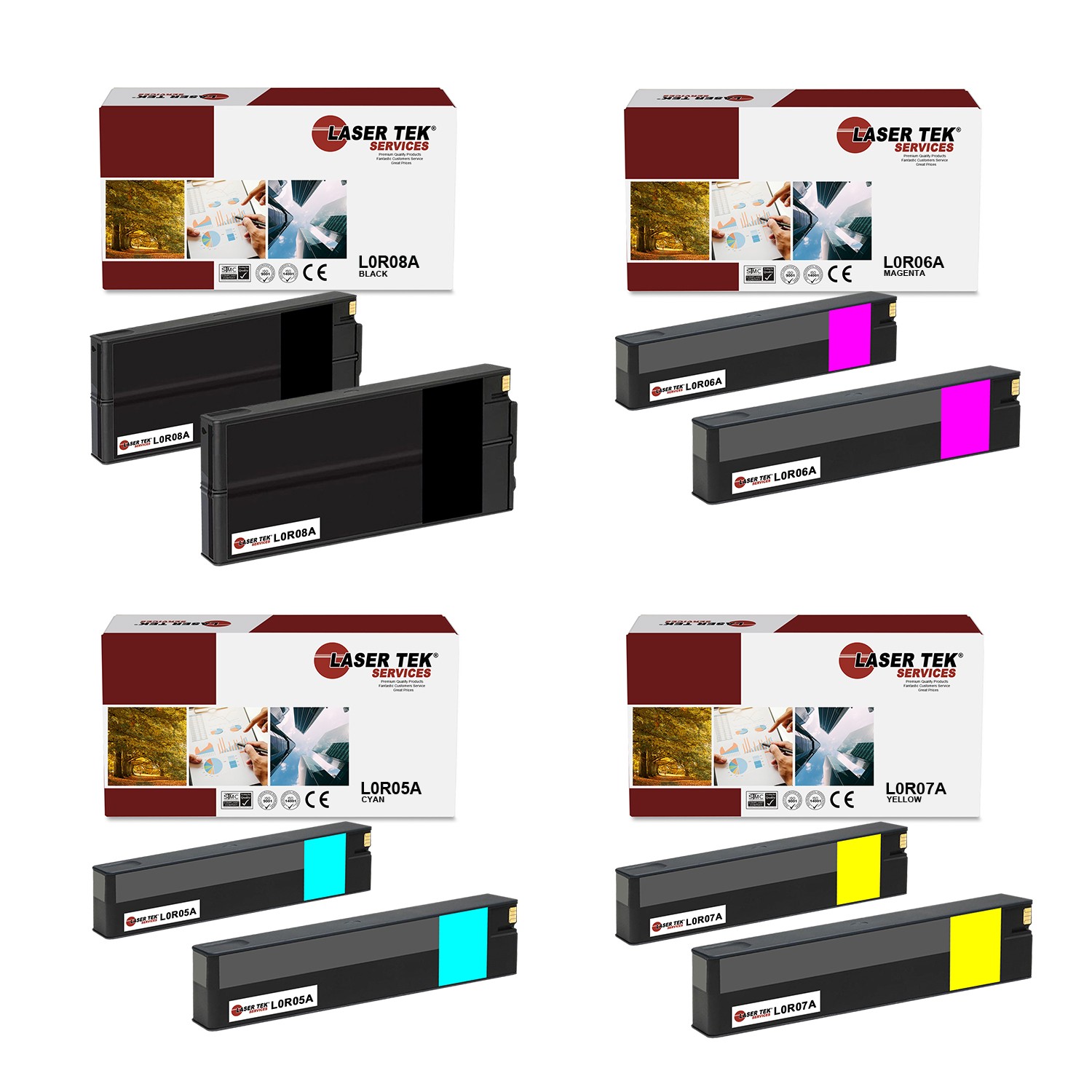 8Pk LTS 976Y BCMY HY Compatible for HP Pagewide Pro 552 577 Ink Cartridge