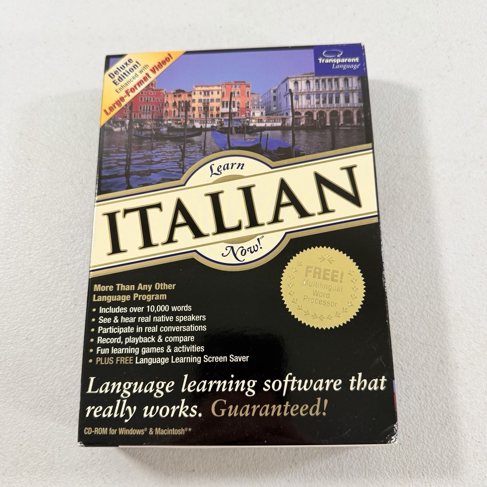 Transparent Learn Italian Now Windows MAC Macintosh PC CD Deluxe Edition NEW