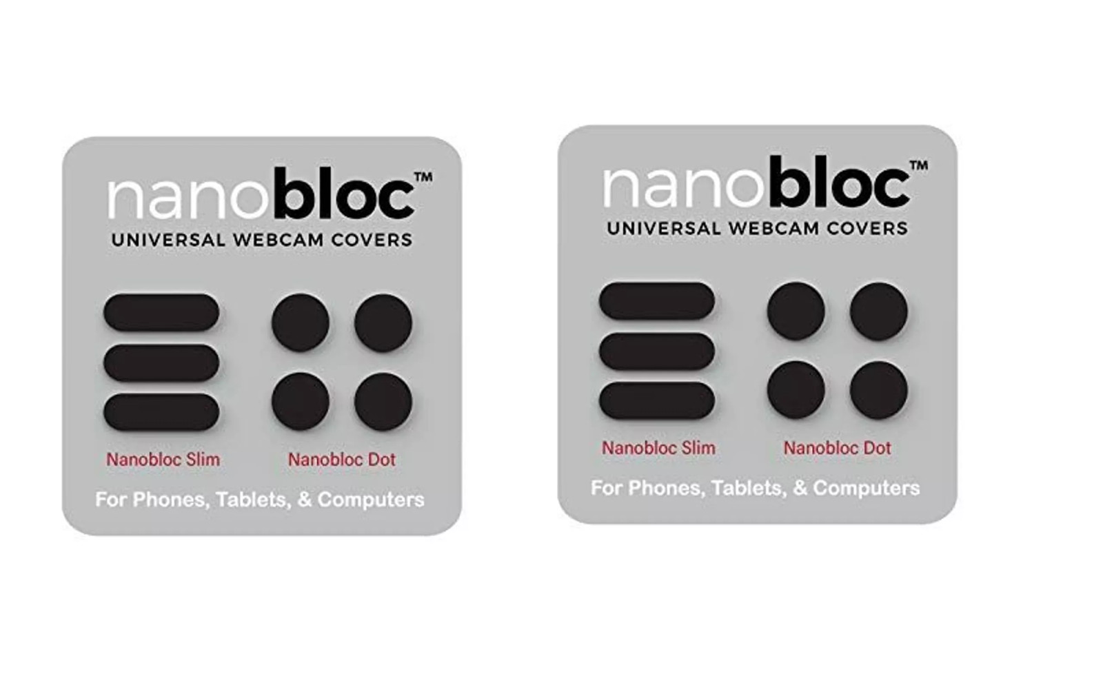 Universal Webcam Covers - Dots and Bars, 7 Pieces each pack - Black (lot 2 pack)