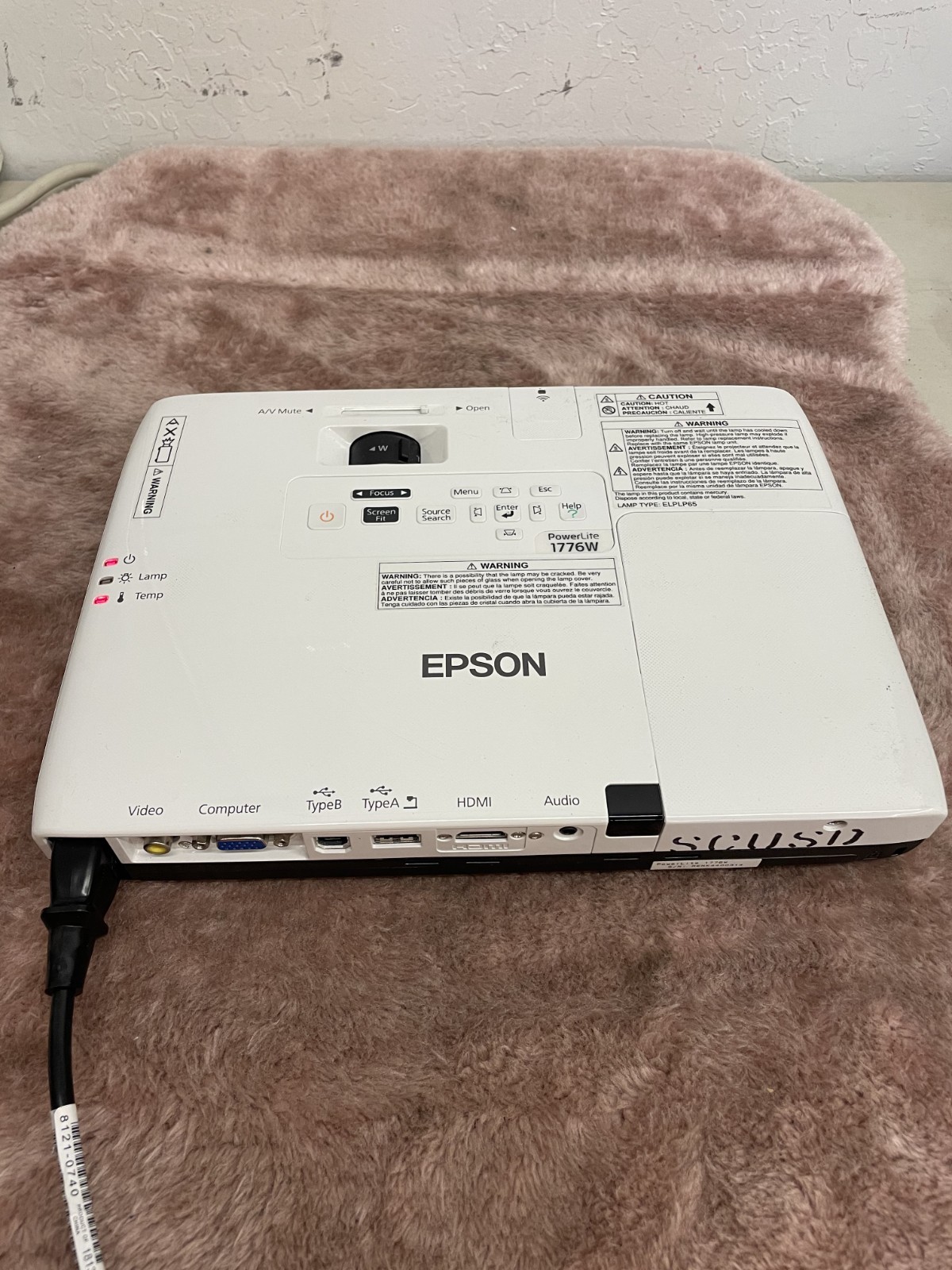 PARTS Epson PowerLite 1776W Wireless WXGA 3LCD Projector / H476A