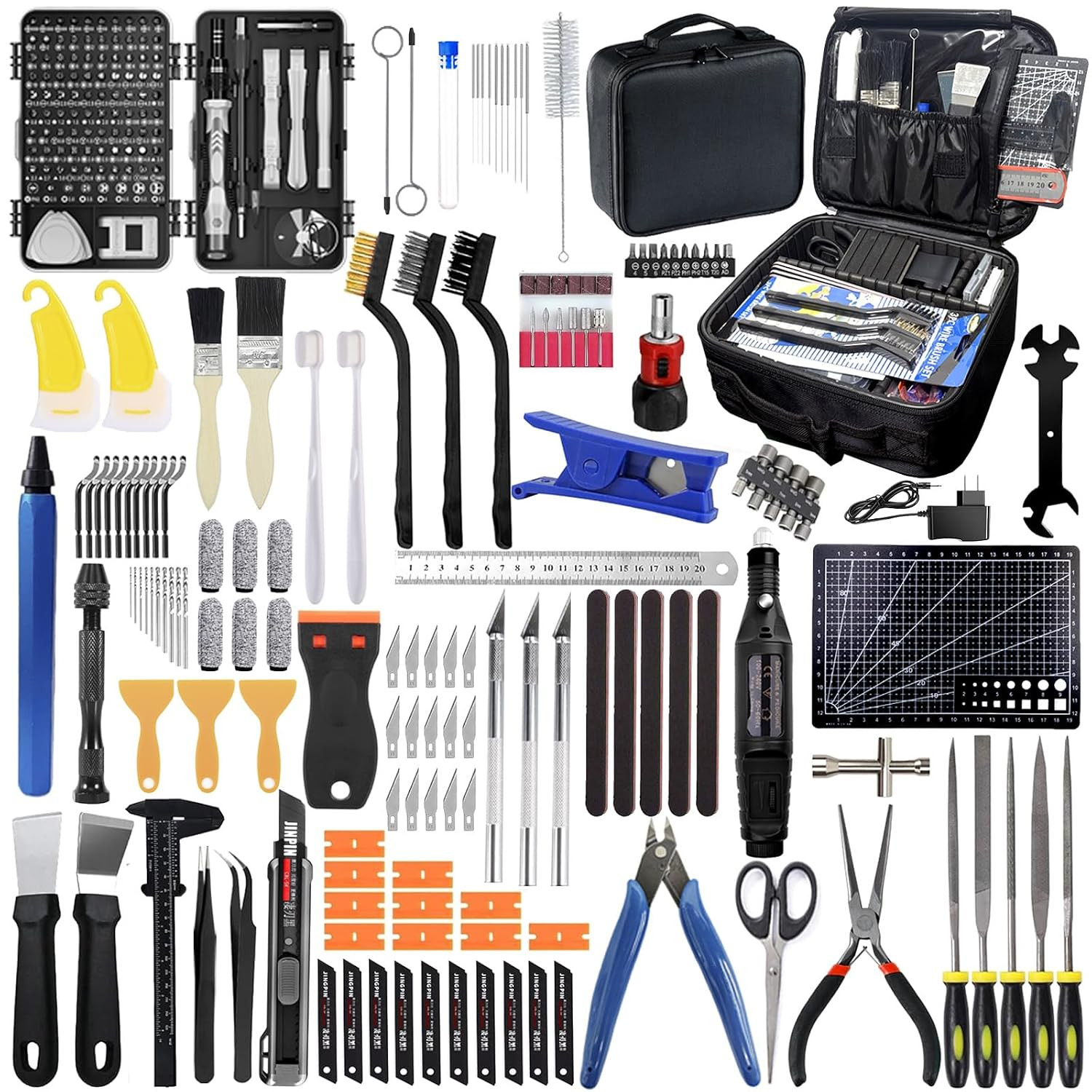 262 Pcs 3D Printer Tool Set W/Bag, Nozzle Kit & Mini Electric Grinder | Basic Mo