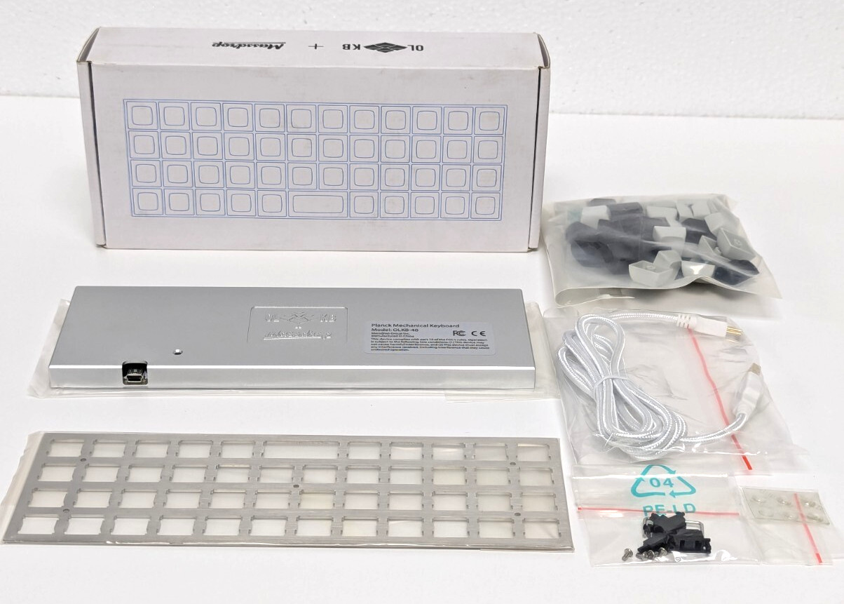 MASSDROP X OLKB-48 PLANCK MECHANICAL KEYBOARD KIT, SILVER CASE, MX COMPATIBLE...