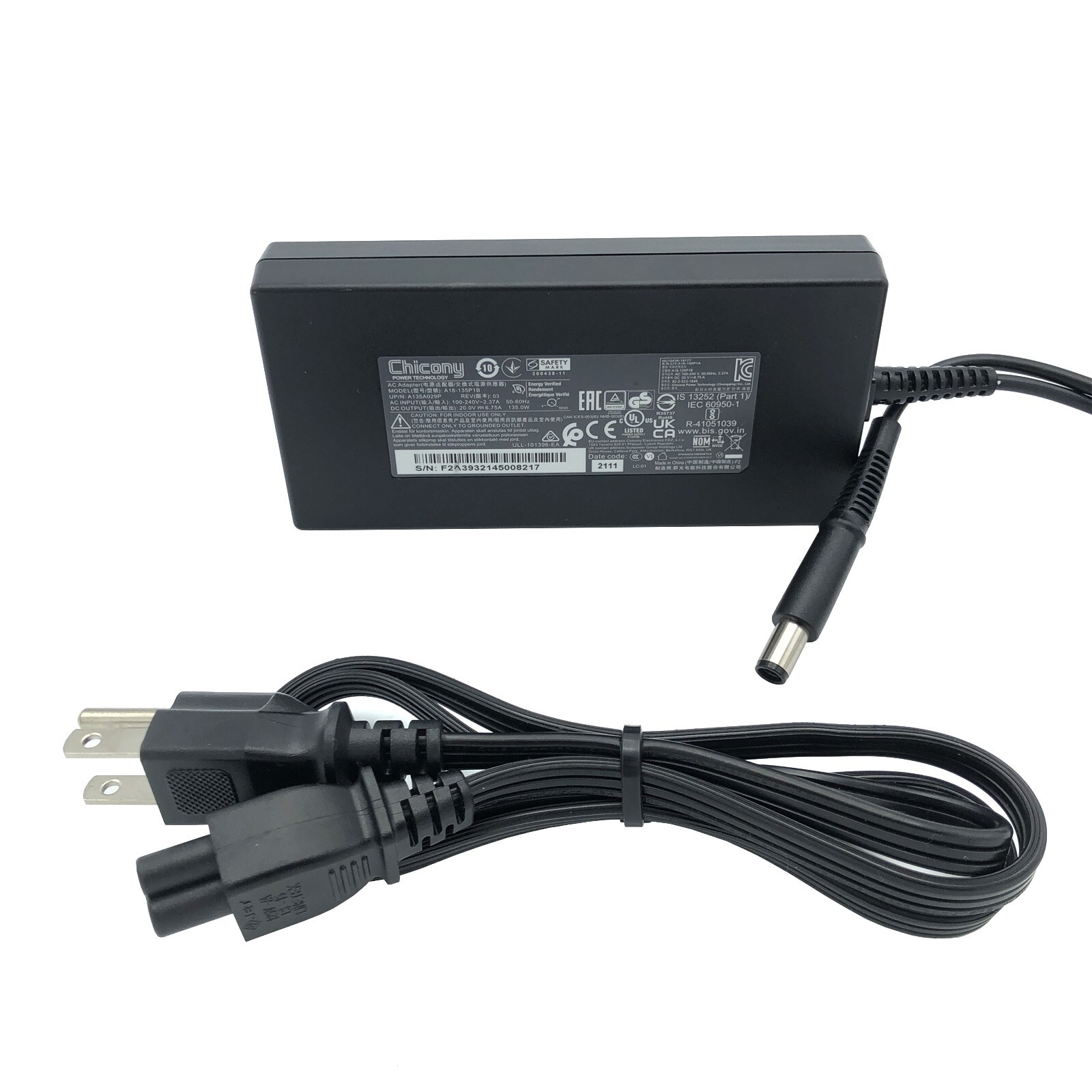 Genuine 135W Chicony AC Adapter Power Supply 20V 6.75A Laptop Charger