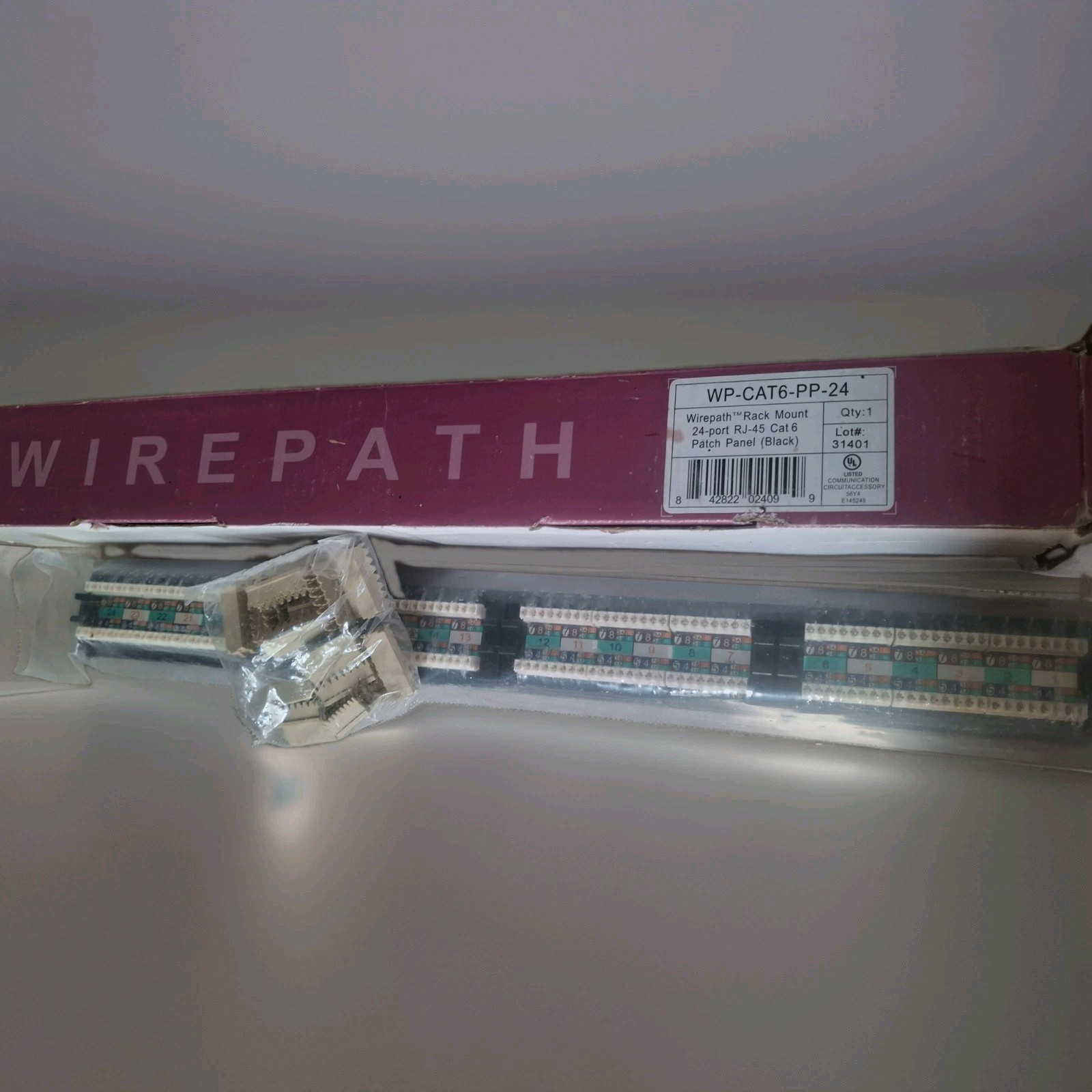 WIREPATH WP-CAT6-PP-24 RACK MOUNT 24-PORT RJ-45 CAT6 PATCH PANEL