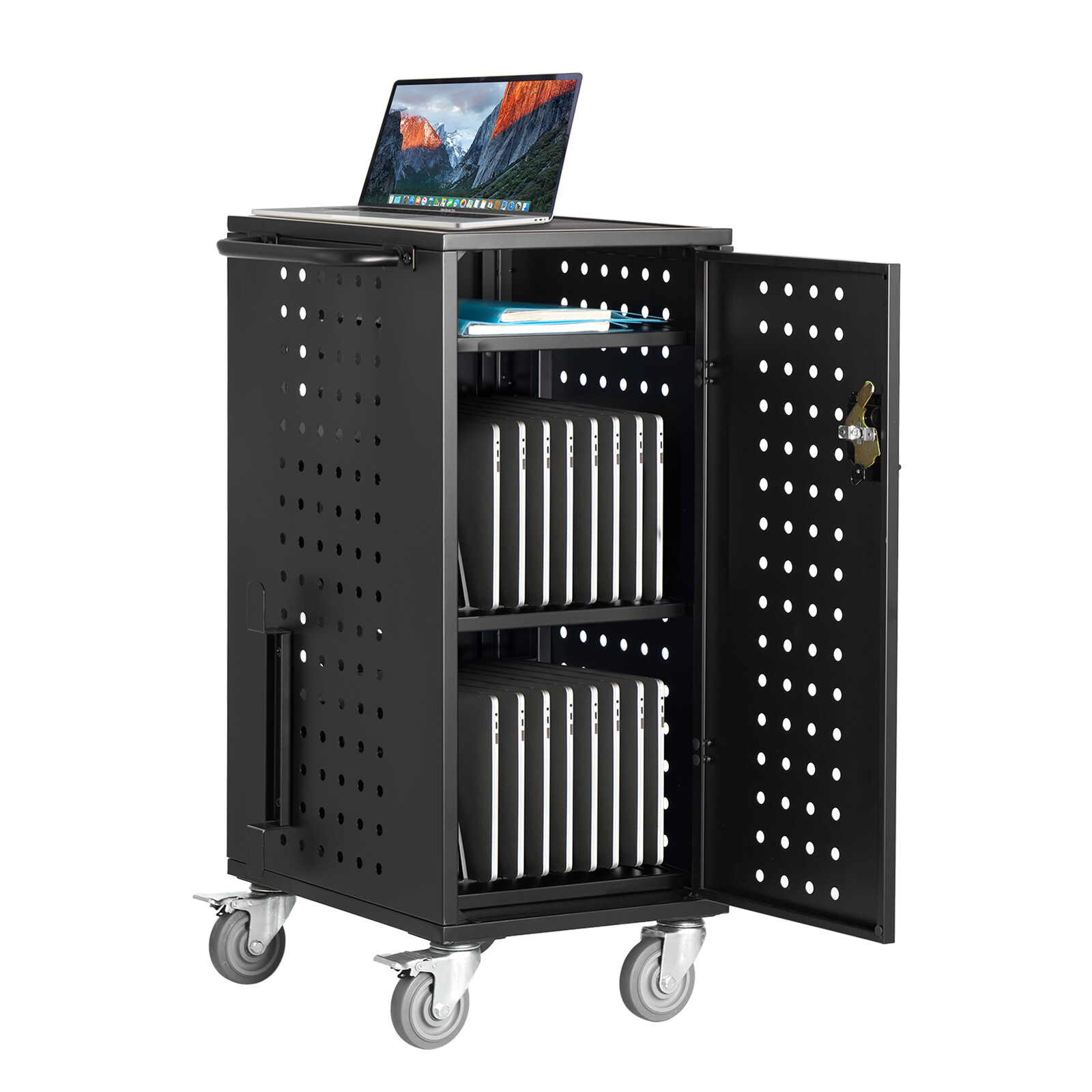 Uimoso Charging Cart Mobile Locking Storage 20 Devices for Laptop & Tablet