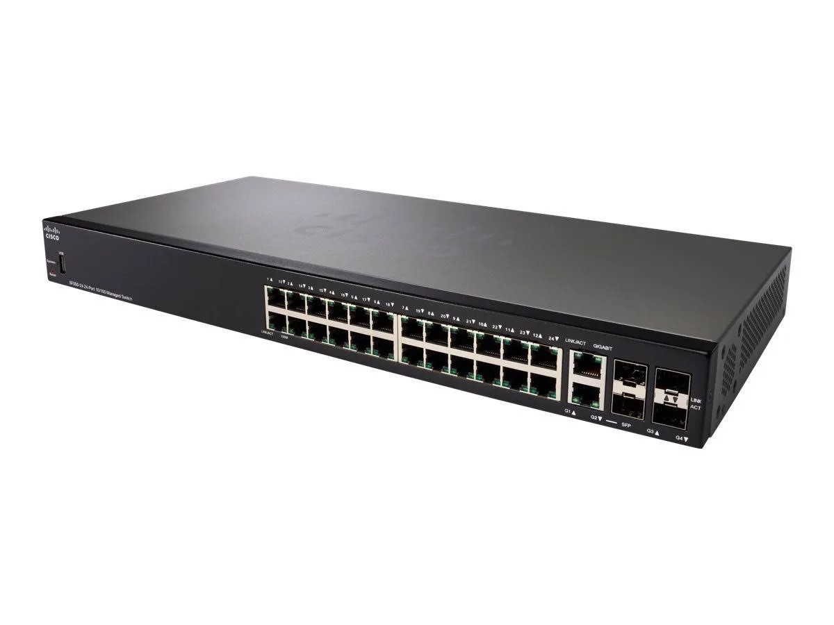 Cisco SF350-24P-K9 24-Port PoE+ Fast Ethernet Managed Switch SFP SF350-24-K9-NA