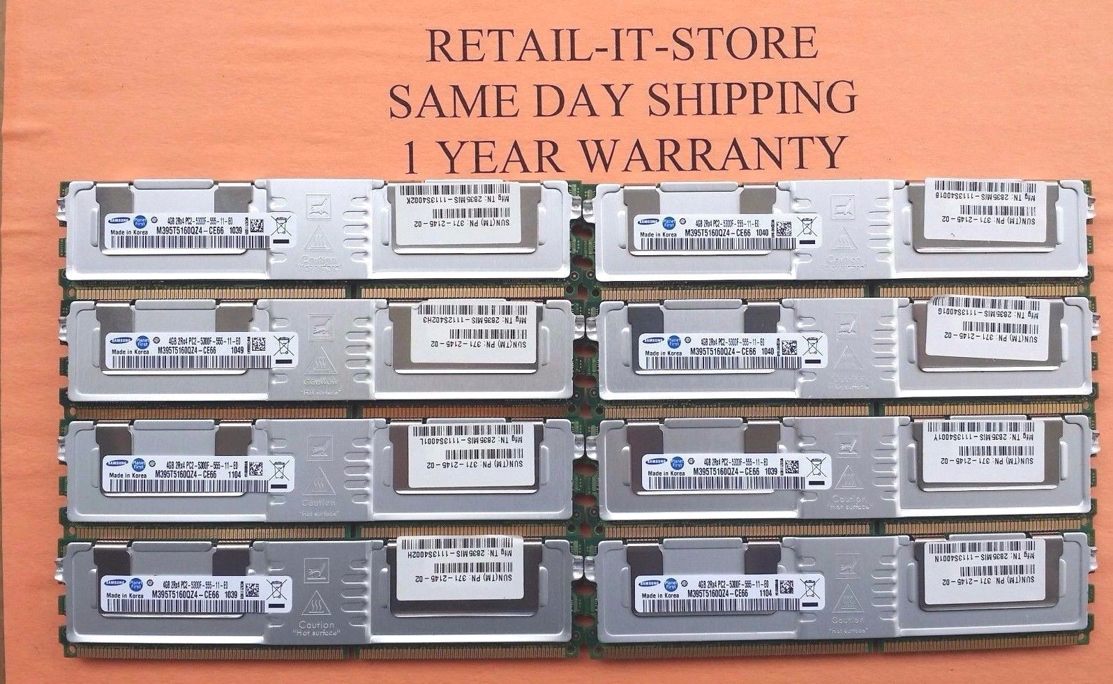 32GB(8x4GB) Memory kit for Apple Mac Pro Quad-Core 2.8Ghz early 2008 1 YEAR WARR