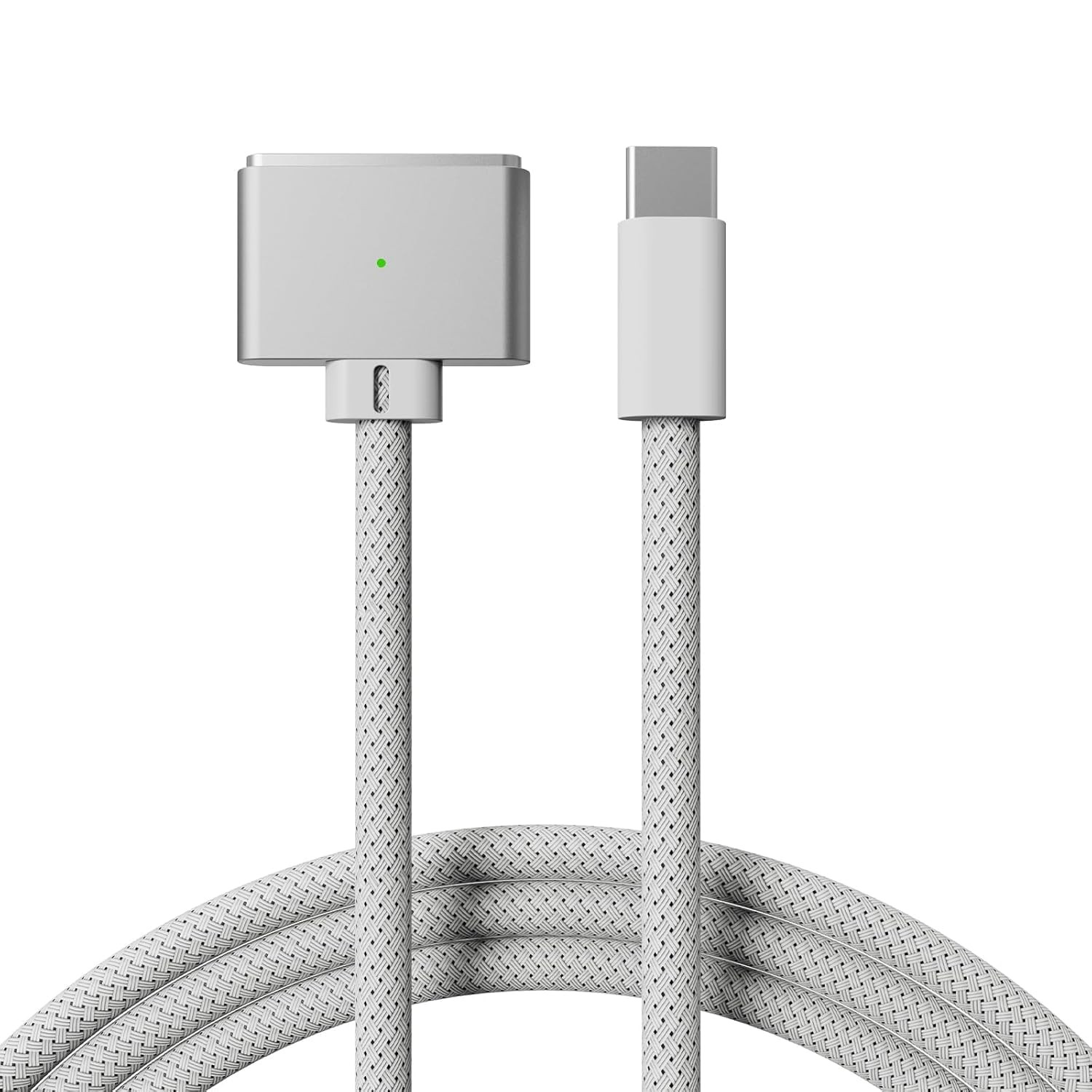 140W Magnetic USB-C Cable 6.6Ft Braided for Macbook Air/Pro M2-M5 White