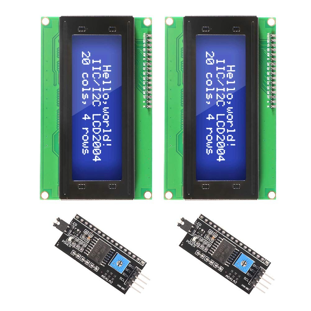 2 PCS IIC I2C TWI Serial LCD 2004 20x4 Blue Backlight Module For Raspberry Pi
