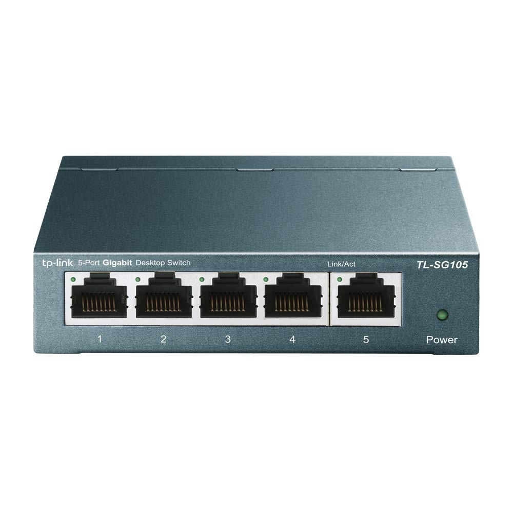 TP-Link TL-SG105, 5 Port Gigabit Unmanaged Ethernet 5 Port, 1Gig, Navy Blue