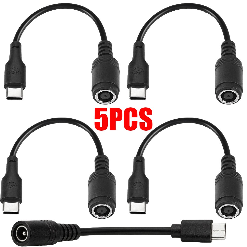 5pcs for HP DELL 100W 140W 7.4mm Power Adapter Converter Cable To USB-C Port