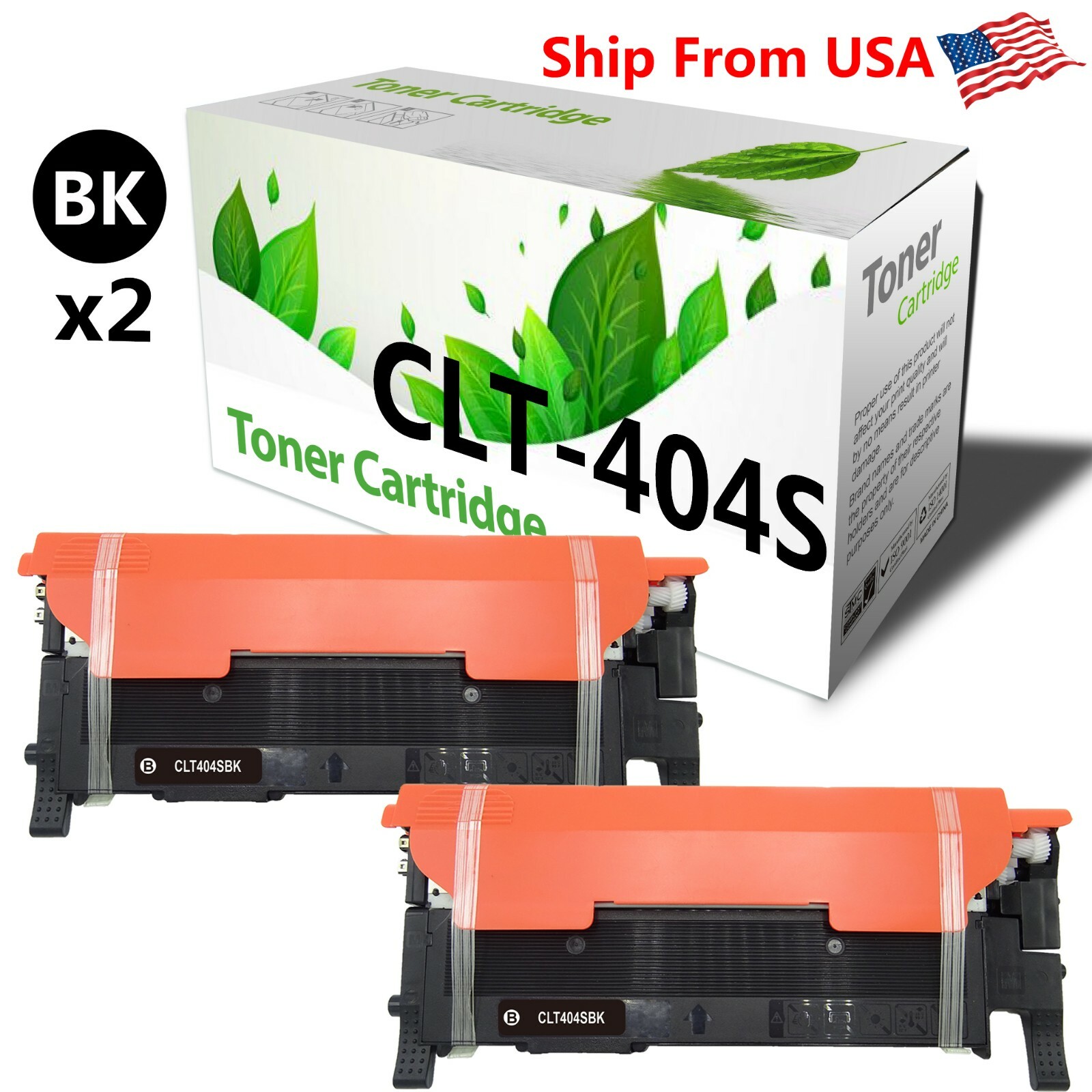 2 PK CLT-404S CLT404S Toner Cartridge for Samsung SL-C432 C430 C432W C433