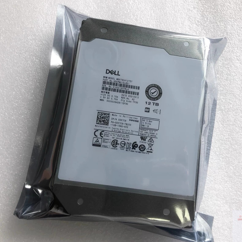 DK7C9 Dell 12TB 7.2K 12Gbps NL SAS 3.5'' 512e HDD MG07SCA12TEY 0DK7C9