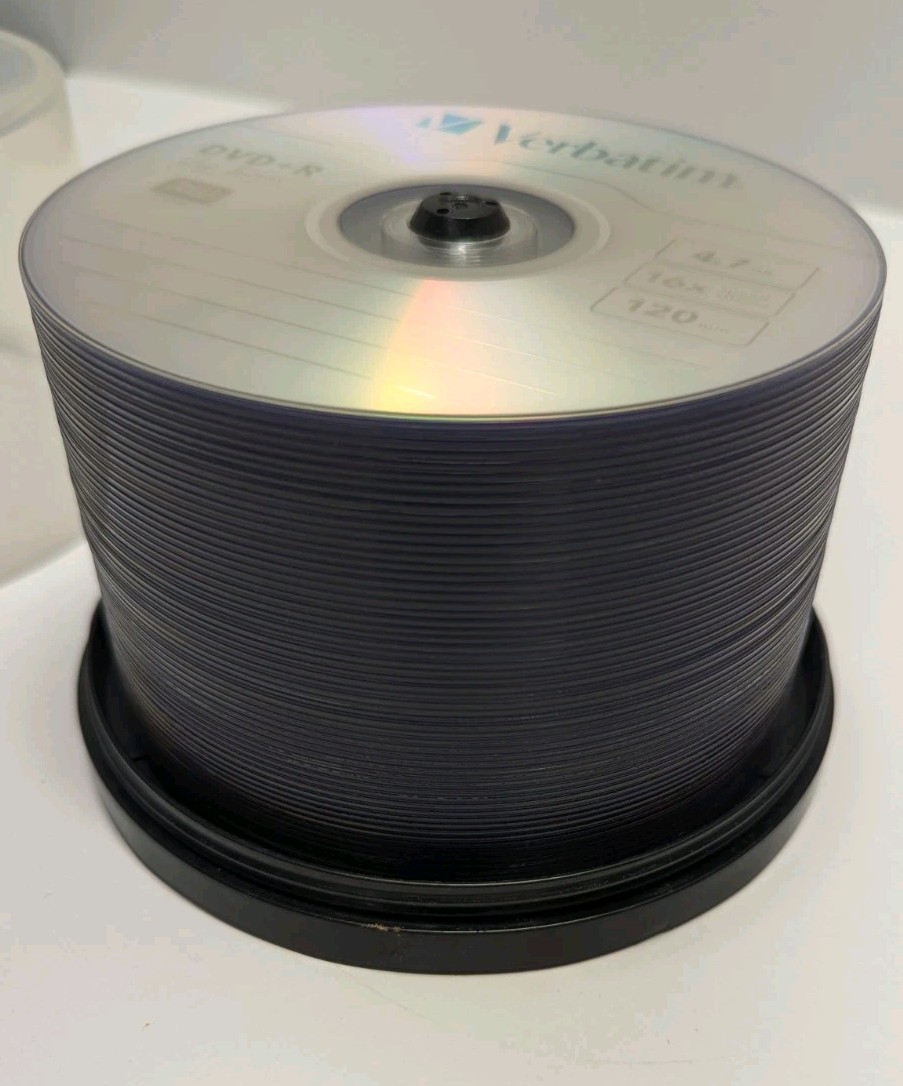Verbatim 16x DVD+R 4.7GB RW Blank Media Disc 50 New Never Used 
