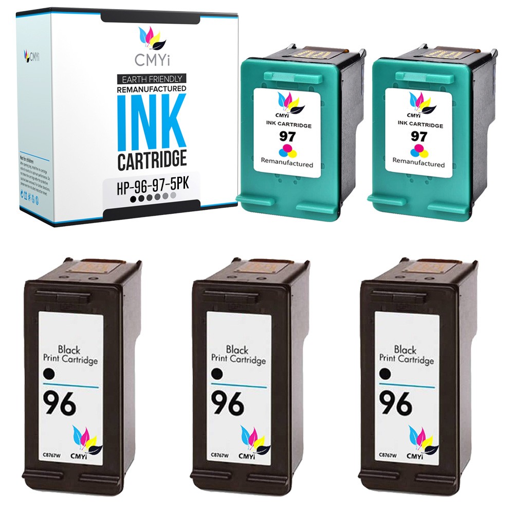CMYi 5PK Compatible HP 96 97 Ink Cartridges for PhotoSmart 8753 8758 B8300 B8330