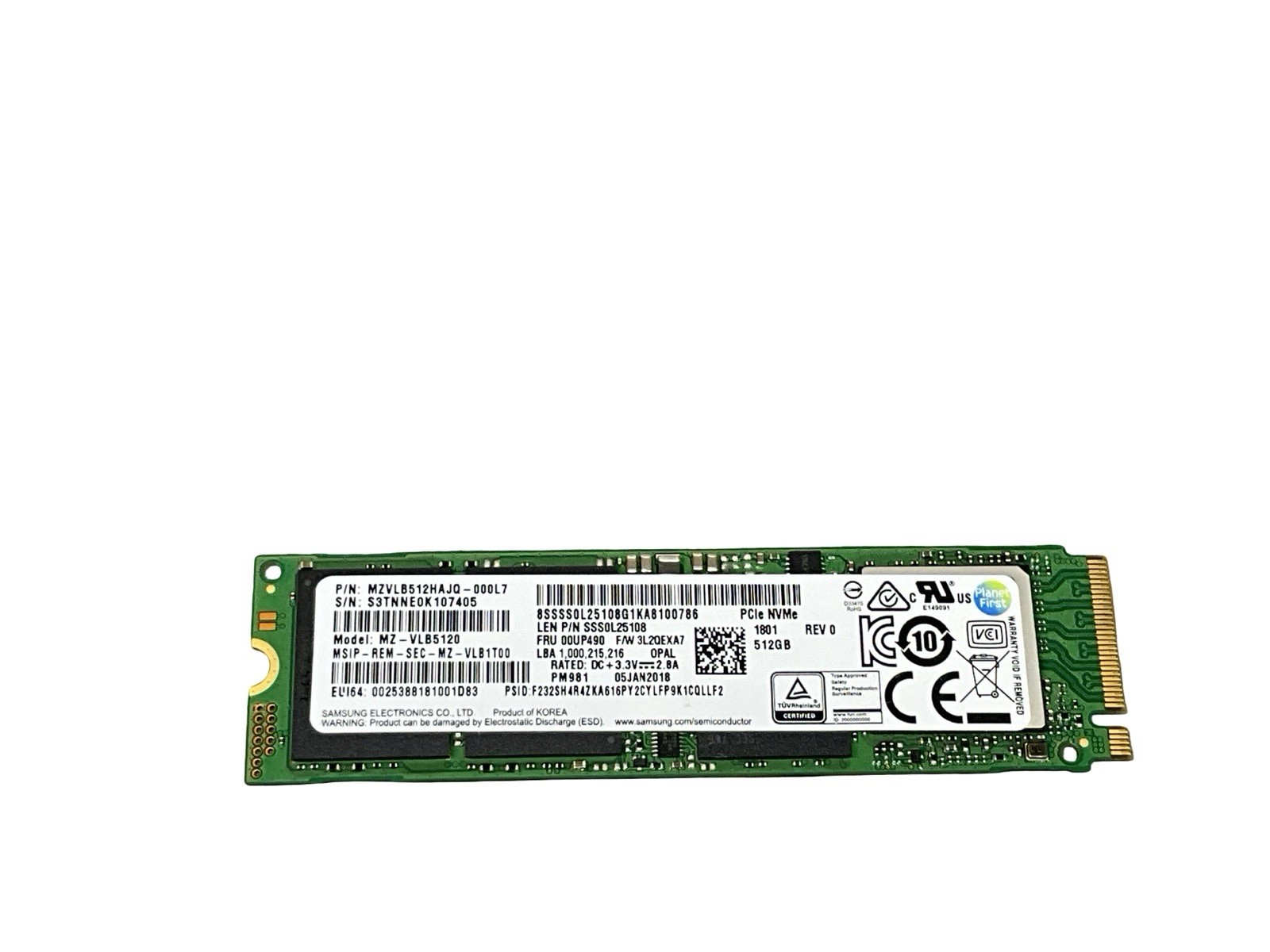 Samsung PM981 512GB M.2 2280 NVMe Internal SSD MZVLB512HAJQ-000L7 MZ-VLB5120
