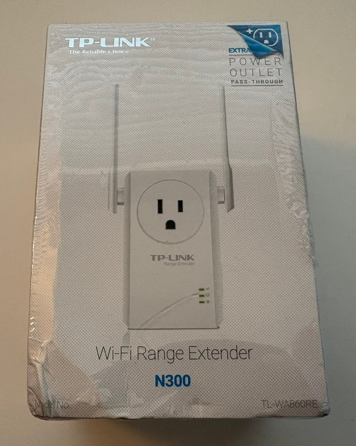 TP-Link N300 WiFi Range Extender W/ Power Outlet Pass Through (Box Scuffs)