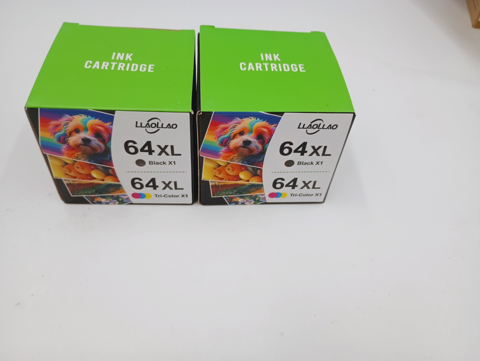 LOT OF 2 LLAOLLAO 64XL BLACK MAGENTA CYAN YELLOW INK CARTRIDGES NEW 