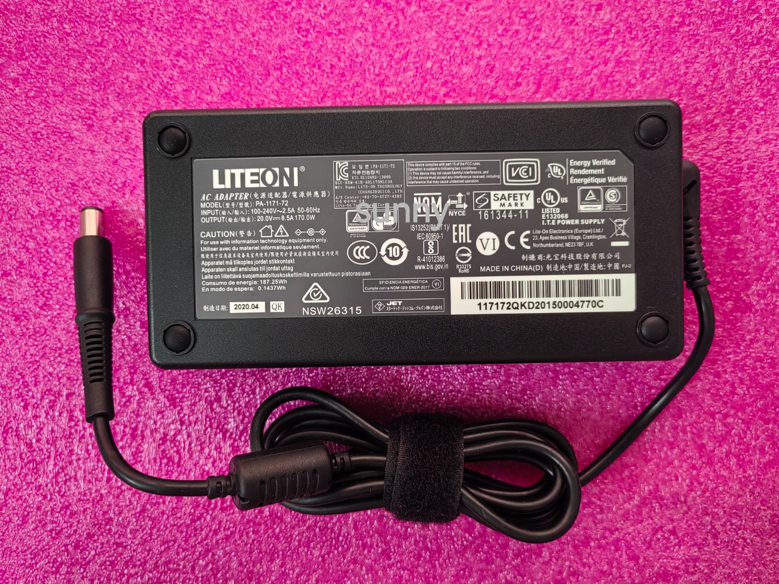 OEM LITEON 20V 8.5A PA-1171-72 For Thunderbolt 3 laptops 7.4mm 170W AC adapter