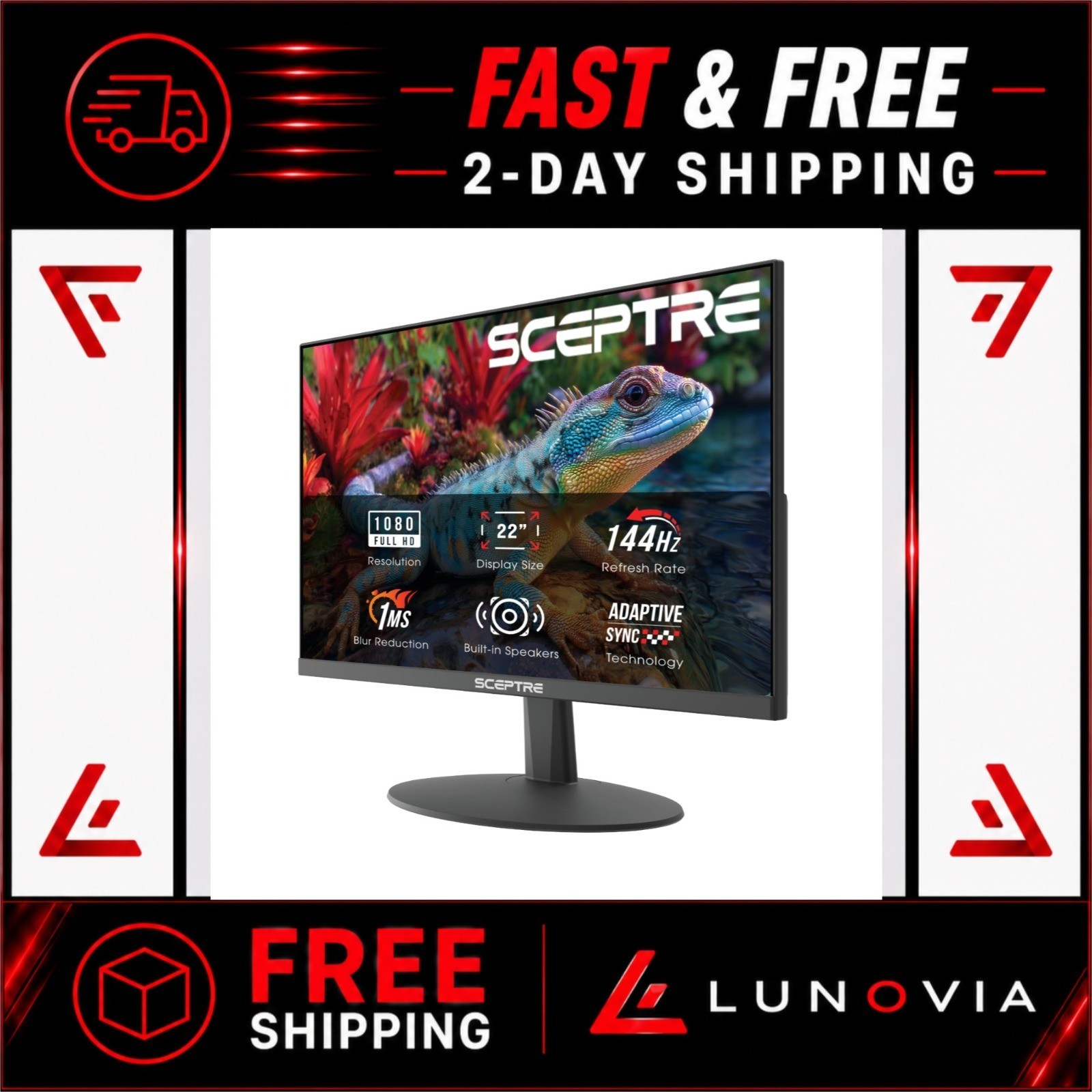 Sceptre 22-Inch Gaming Monitor FHD 1080p 144Hz HDMI DisplayPort Speakers
