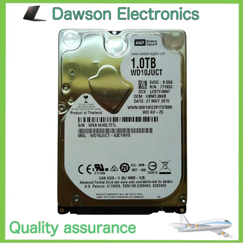 Original Western Digital AV-25 1TB WD10JUCT 5400RPM SATA 2.5" Hard Disk Drive
