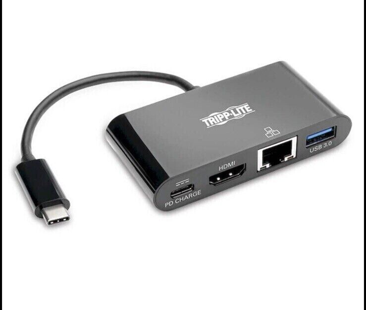 NEW Tripp-Lite USB-C Hub Adapter with Gigabit Ethernet HDMI and USB 3.1 (AMX)