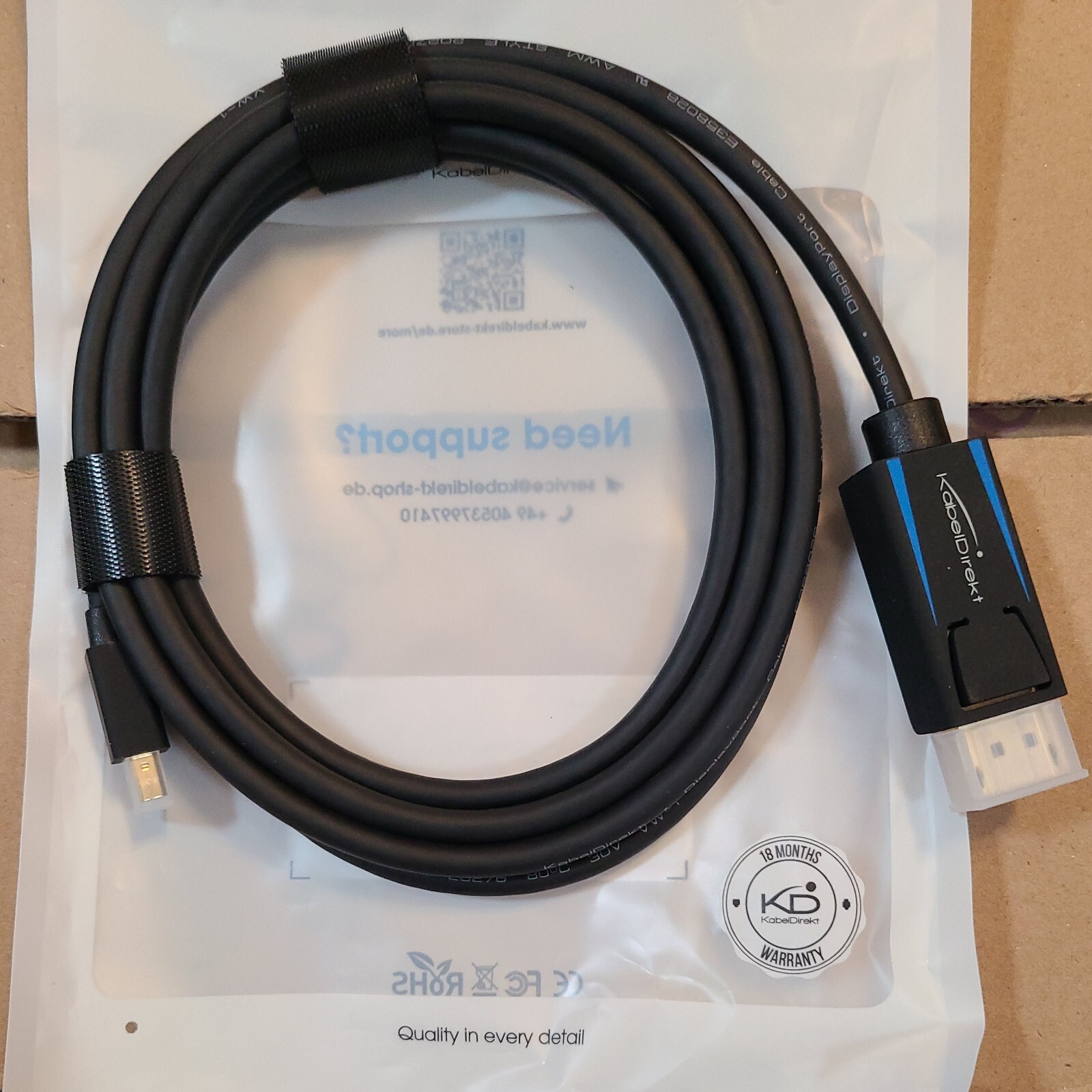 Mini DisplayPort to DisplayPort Cable Mini DP to DP Adapter - 6 Foot