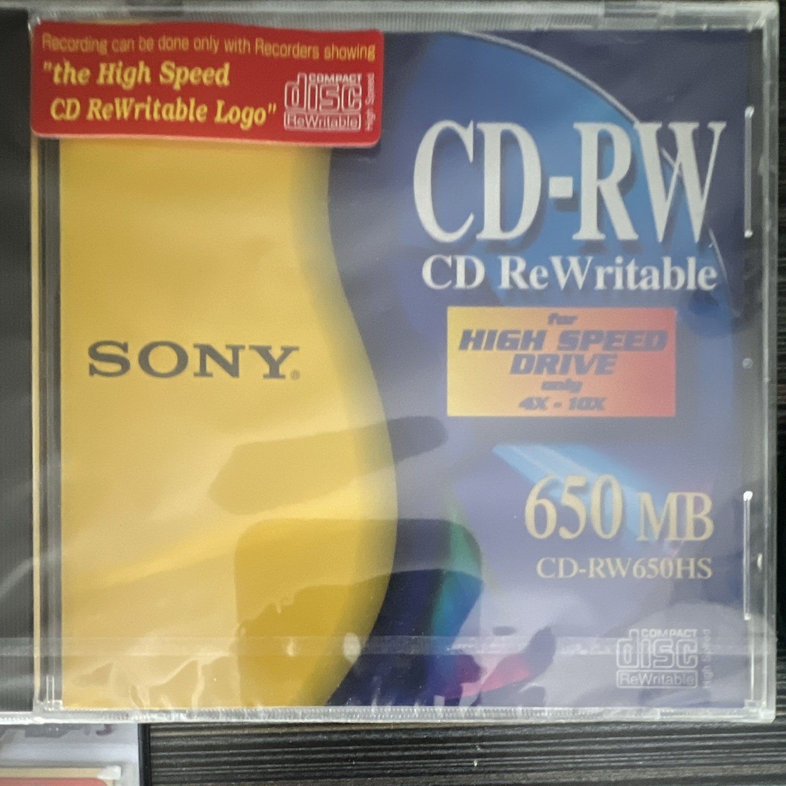 Sony High Speed Rewritable CD-RW 650MB 10x Jewel Case CD-RW650HS