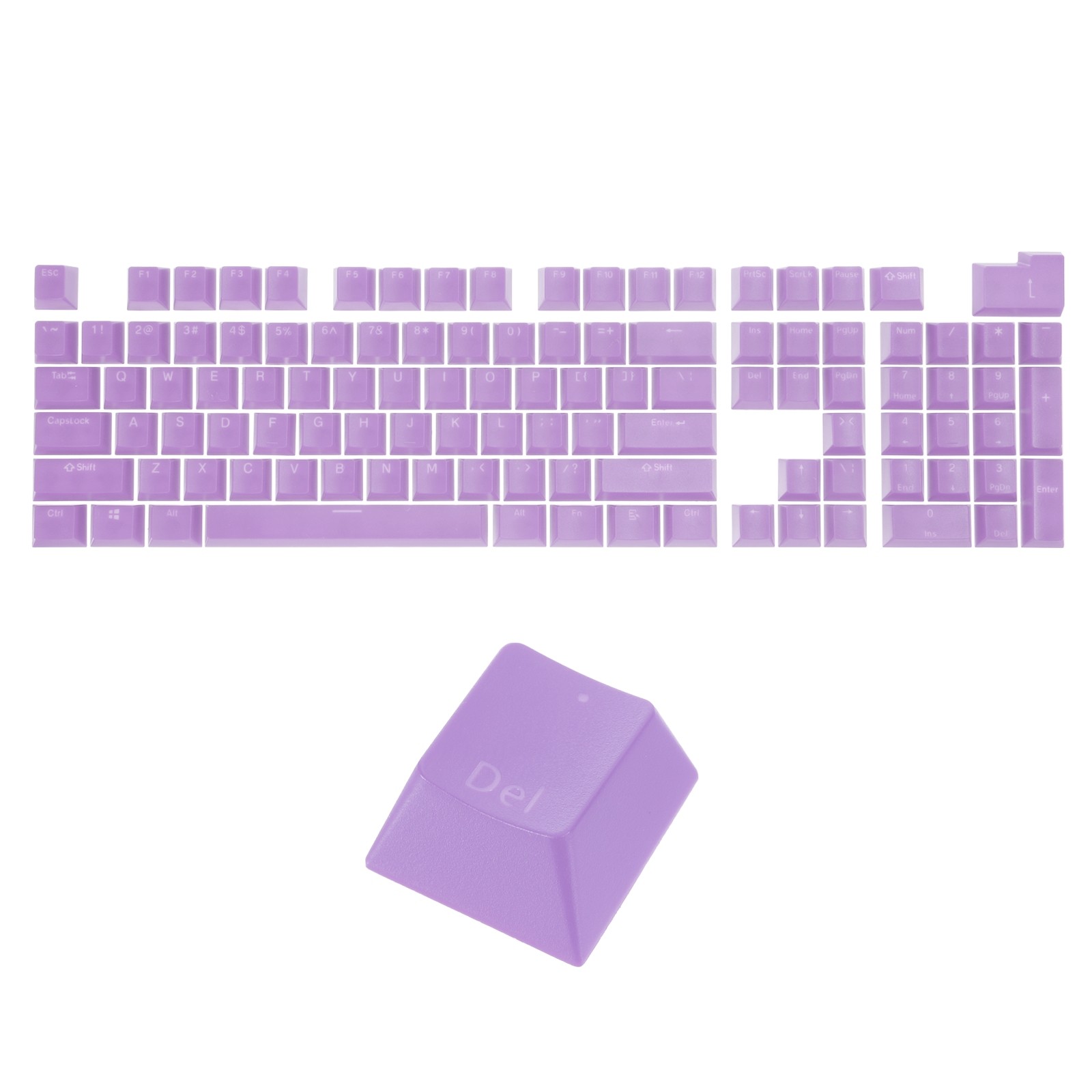 108 Keys Pudding Keycaps Set ABS for Mechanical Keyboard Layout, Light Purple