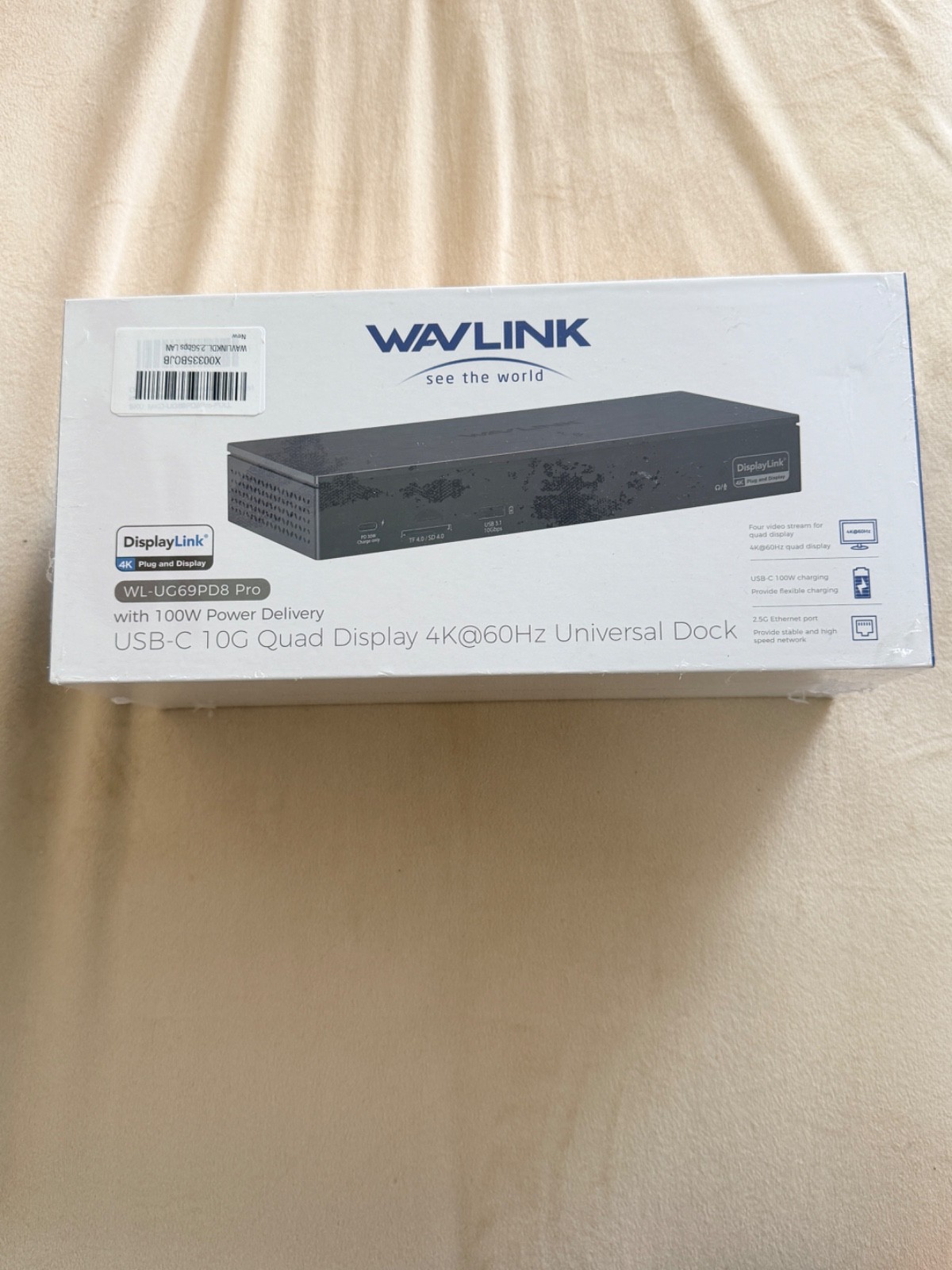 Wavlink WL-UG69PD8 Pro USB-C Dual 4K Universal Docking Station 100w Dock NEW