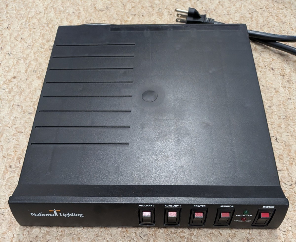 National Lighting Desktop PC Surge Suppressor Protector PC200 5+1 Out Ethernet