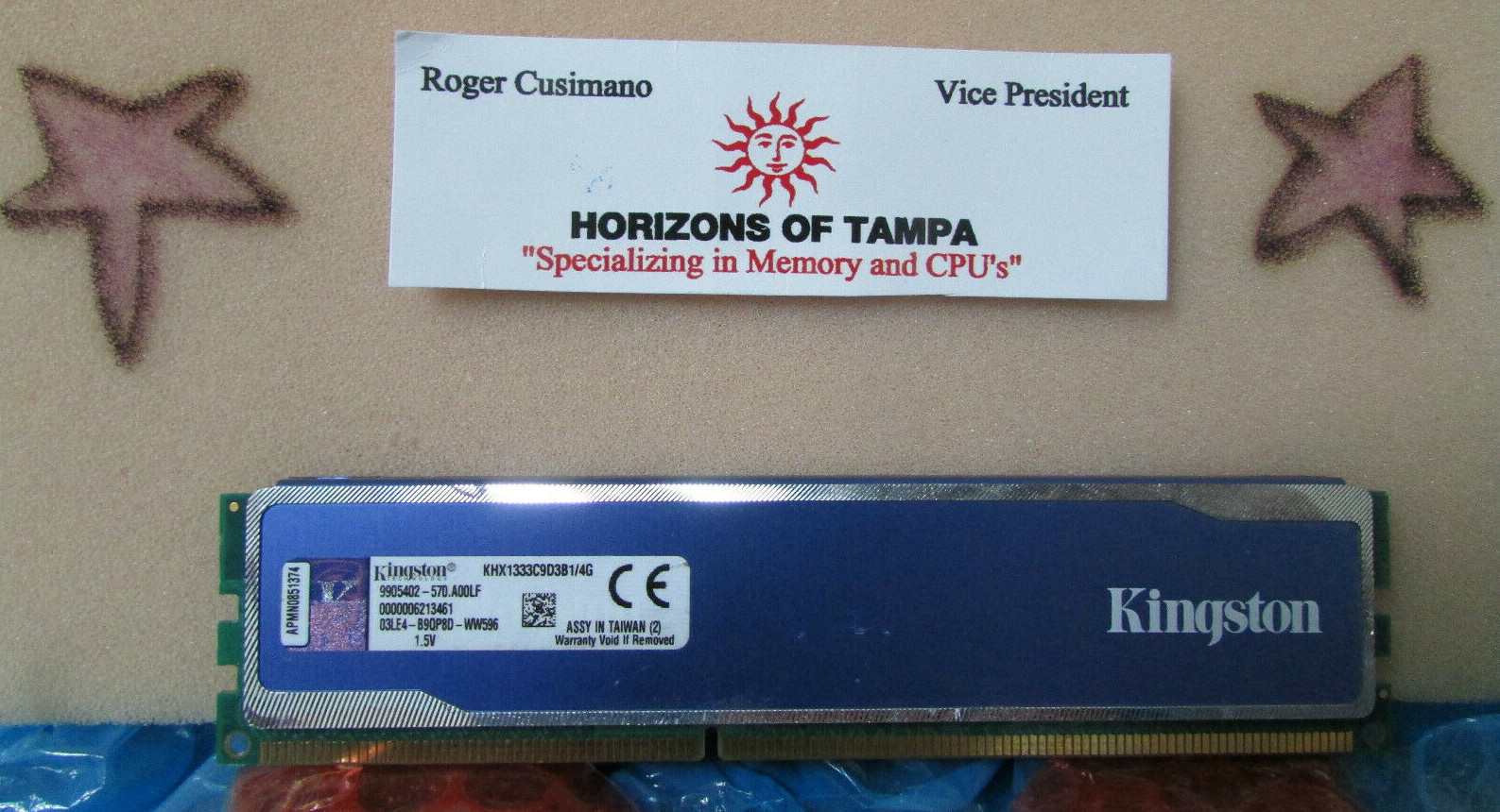 Kingston HyperX Blu PC3-10666 DDR3-1333 KHX1333C9D3B1/4G Memory Ram (1 x 4GB)