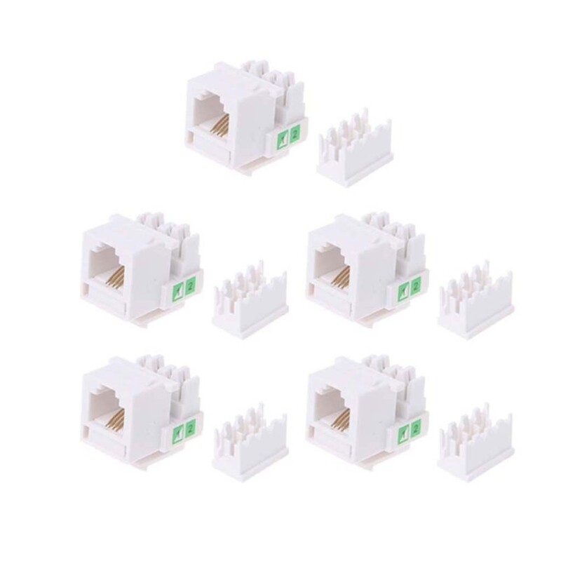 5pcs Rj11 Cat3 Socket Connector Telephone Module 4-wire Telecom Voice Adapter