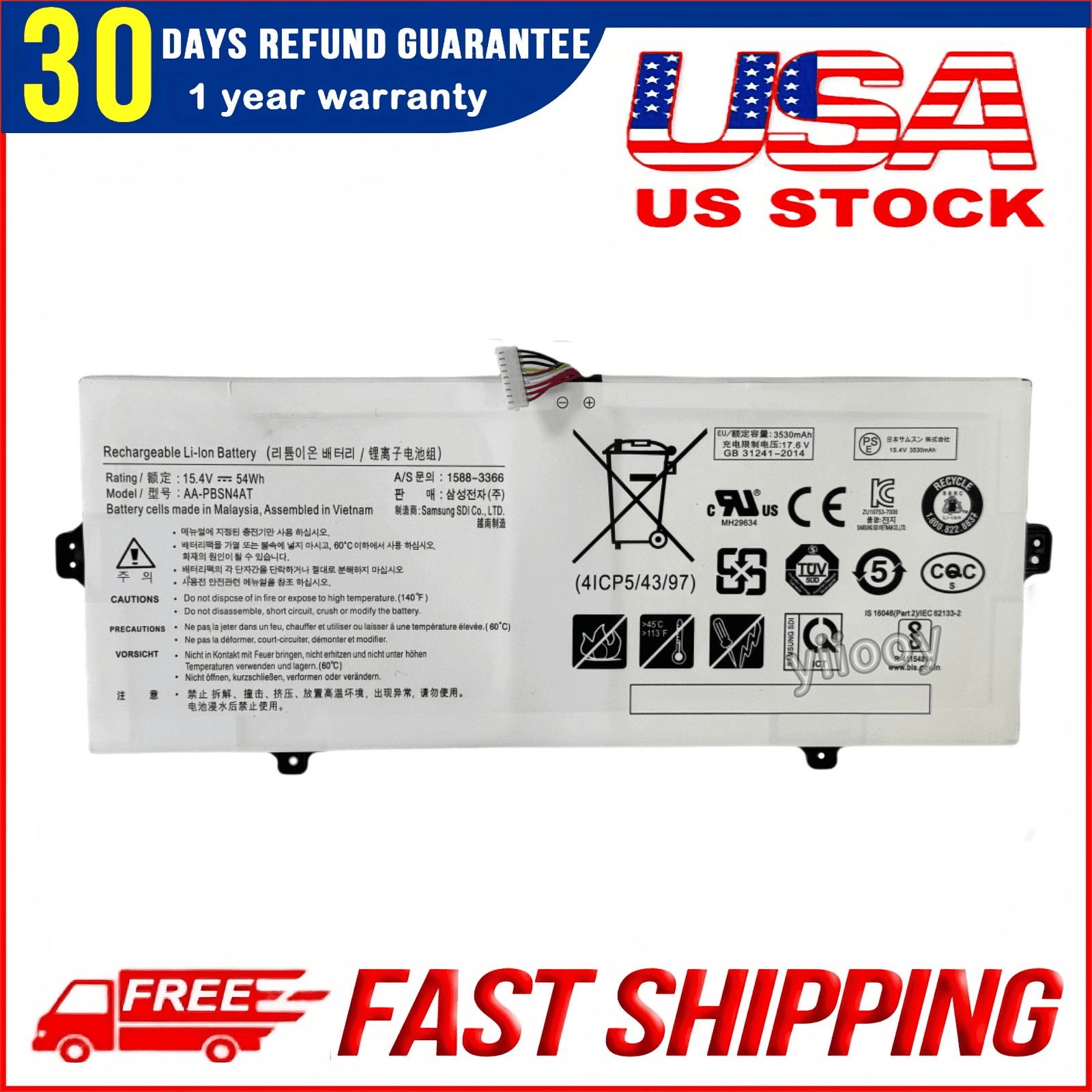 New OEM AA-PBSN4AT Battery For Samsung Galaxy Book NP750TDA-XD1US NP750TDA-XD2US