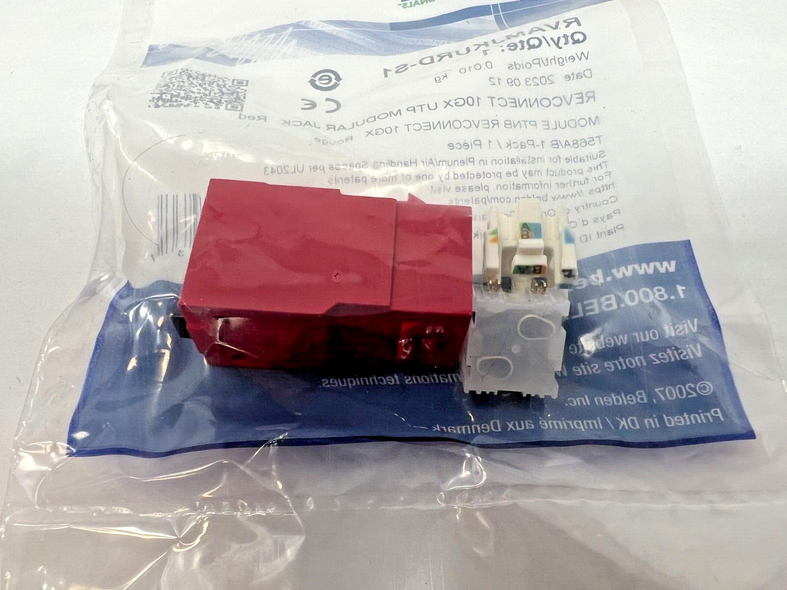 NEW Belden REV Connect 10GX UTP Modular Jack Red RVAMJKURD-S1 