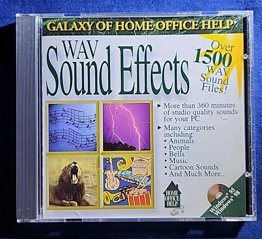 WAV SOUND EFFECTS HOME OFFICE HELP FOR WINDOWS 95/98 ( CD, 2000 )