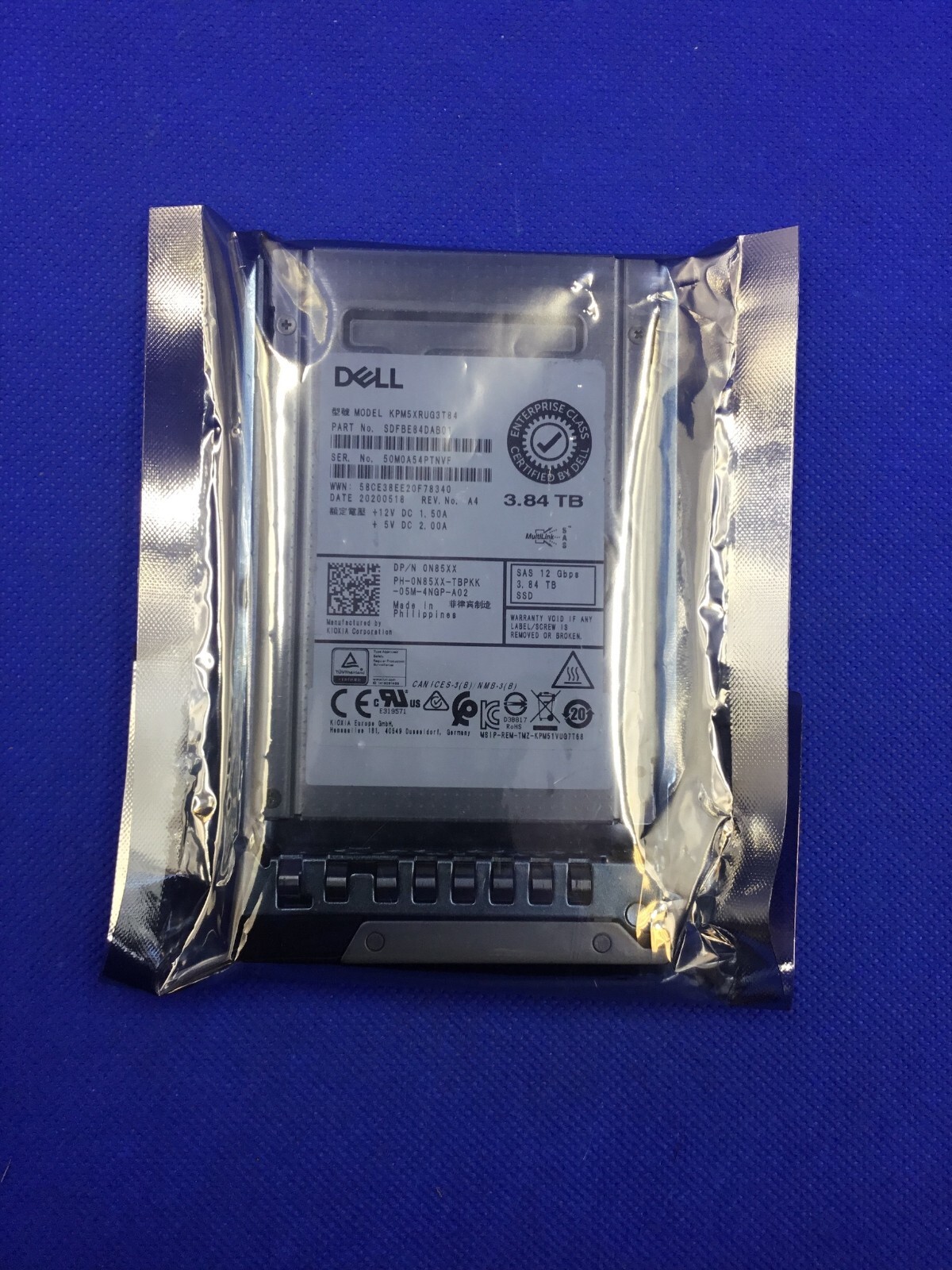 Dell N85XX 3.84TB SAS RI 12Gb/s 2.5in SSD 0N85XX KPM5XRUG3T84