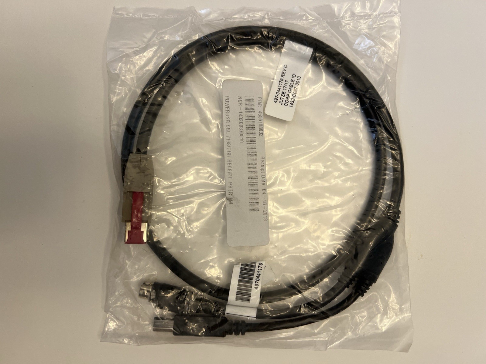 NCR USB Power and Data Cable 24V For Any USB Receipt Printer  1432-C087-0010