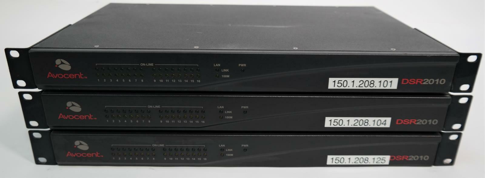 LOT OF  3 Avocent DSR2010 16-Ports External kvm switch w/ Rack ears
