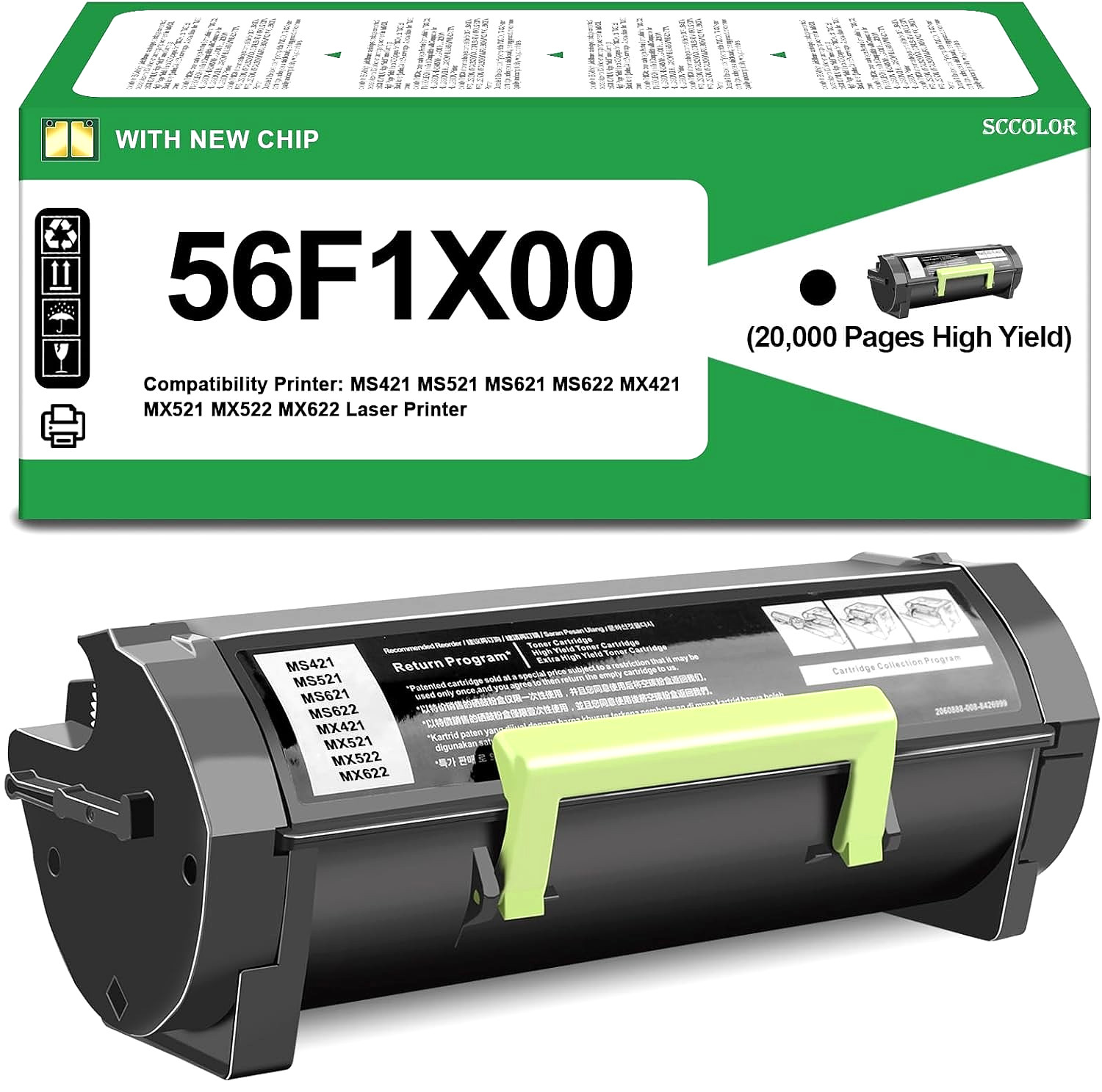 56F1X00 Extra High-Yield Black Toner Cartridge Compatible Lexmark MS & MX Series