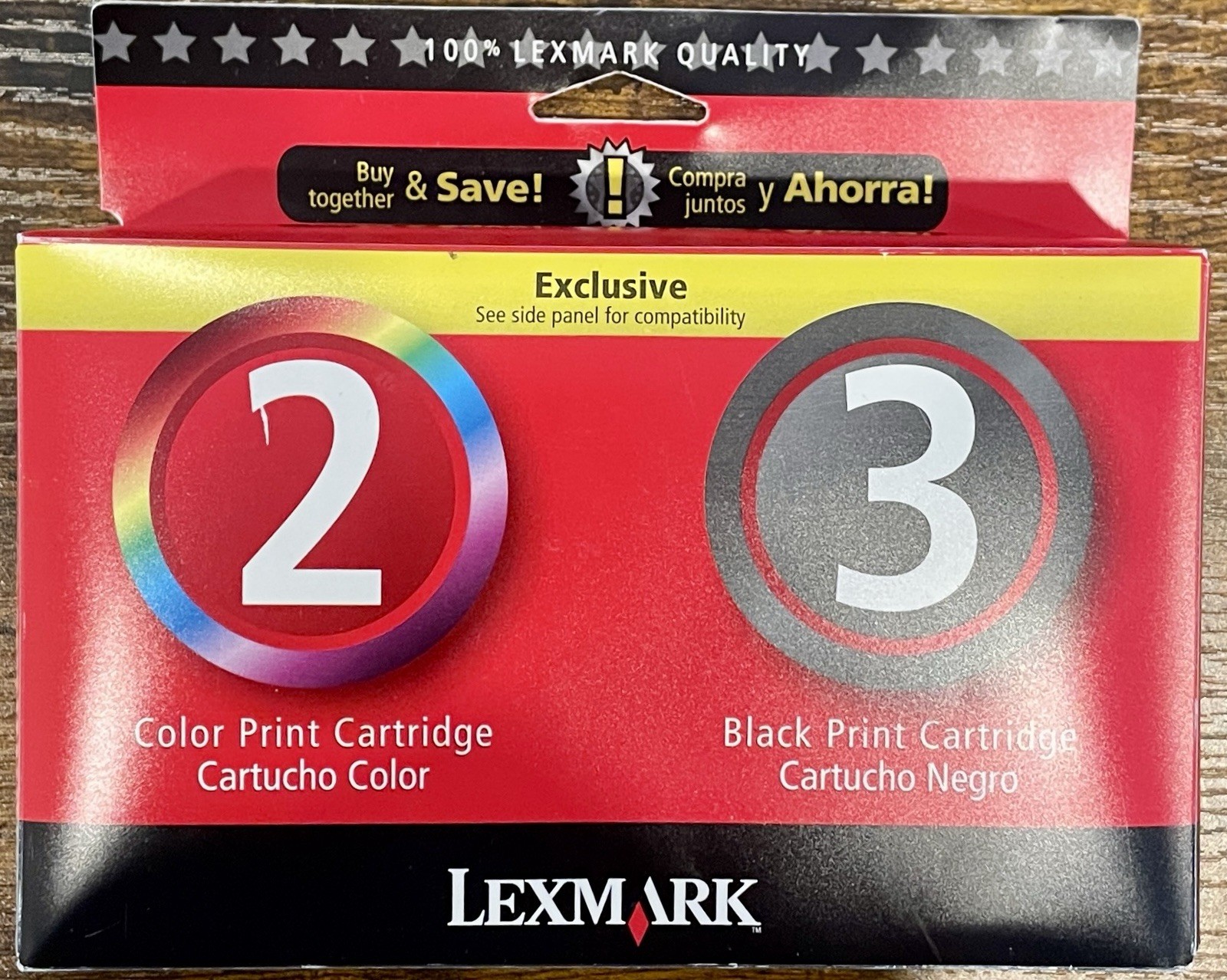 New Lexmark 2 & 3 Color & Black Print Cartridges Ink Combo Pack