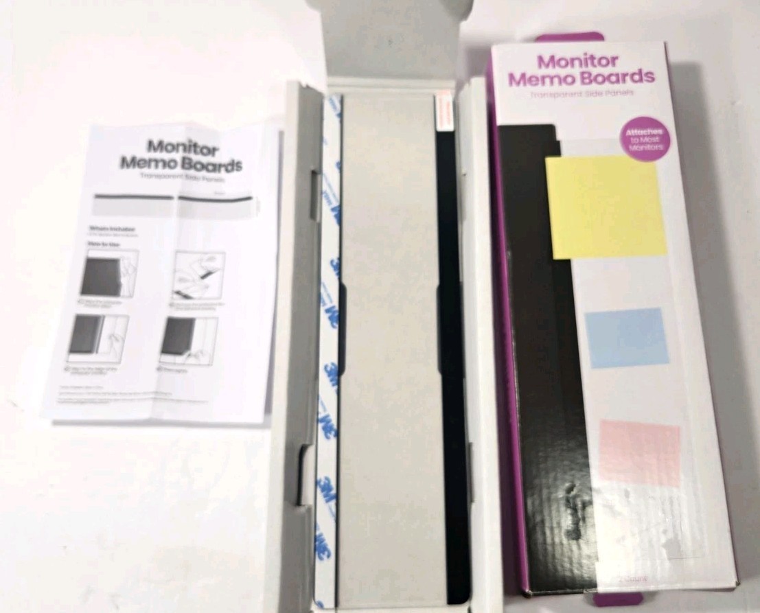 Clear Plastic Monitor Memo Boards Side Panels, 2 Count, Removable, Universal