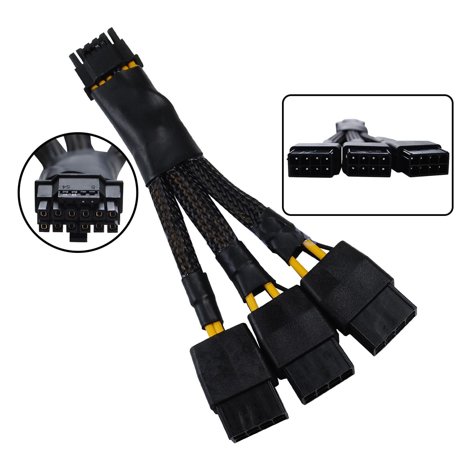 12VHPWR 16-Pin Adapter Cable - 3x8Pin PCI-E to 16Pin for RTX 4090, 4080, 4070 Ti