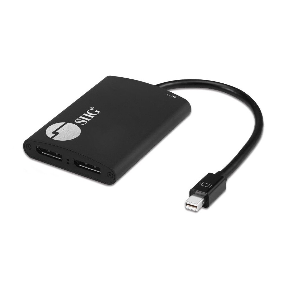 SIIG 1x2 Mini DP 1.2 to DisplayPort Multi Monitor Splitter - 2 Port MST Hub